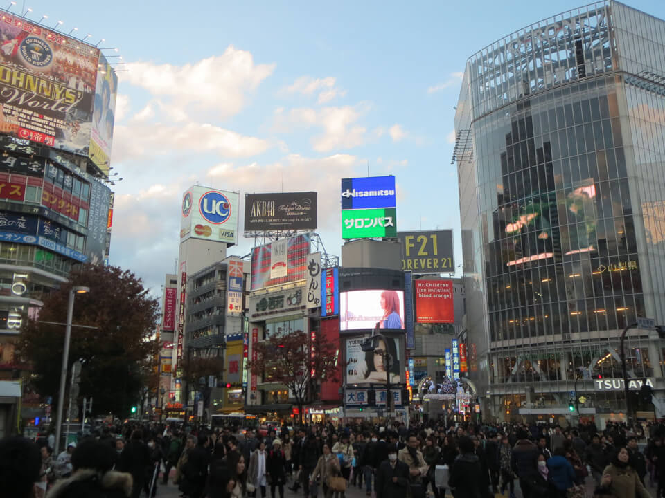 渋谷のスクランブル交差点の都市景観の風景写真